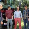 THE LEAGUE "The Tailgate" -- Episode 6 (Airs Thursday, November 15, 10:30 pm e/p) -- Pictured: (L-R) Paul Scheer as Andre, Mark Duplass as Pete Eckhart, Nick Kroll as Ruxin, Stephen Rannazzisi as Kevin, Katie Aselton as Jenny -- CR: Byron Cohen/FX Network