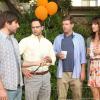 THE LEAGUE Heavy Petting -- Episode 506 Wednesday, October 9, 10:30 pm e/p) -- Pictured: (L-R) Jon Lajoie as Taco, Nick Kroll as Ruxin, Stephen Rannazzisi as Kevin, Katie Aselton as Jenny -- CR: Patrick McElhenney/FXX