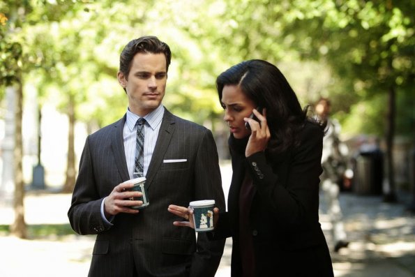 WHITE COLLAR -- "Taking Stock" Episode 512 -- Pictured: (l-r) Matt Bomer as Neal Caffrey, Marsha Thomason as Diana Barrigan -- (Photo by: Giovanni Rufino/USA Network)